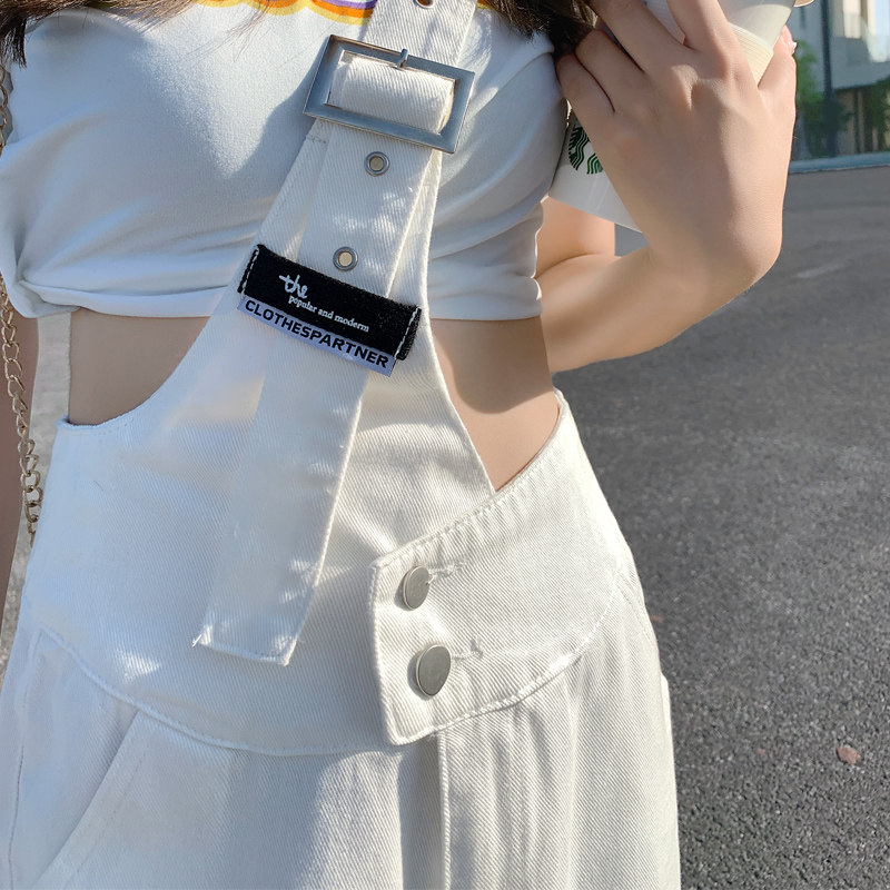 One shoulder cowboy straps shorts Spring and summer white Little Korean Edition Easy camisole full marks Pantsin the Women's clothing/Boutique , Jeans  category - from Buy2taobao.com to provide professional Taobao agent buy service