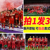 2025英超利物浦夺冠海报足球大尺寸自贴壁纸墙上贴画房间装 饰墙贴