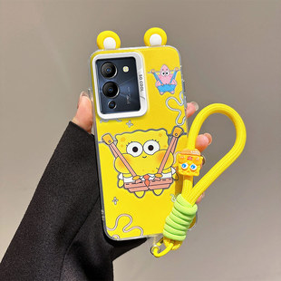 g96保护套nite12g96卡通硅胶手绳 日韩可爱女note12 耳朵海绵宝宝派大星适用INFINIX传音note12 G96手机壳新款