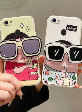 适用OPPO A73手机壳时尚女款oopp a79保护套ins风可爱少女opop a79t卡通墨镜小新oppi a73tm软硅胶学生oppia