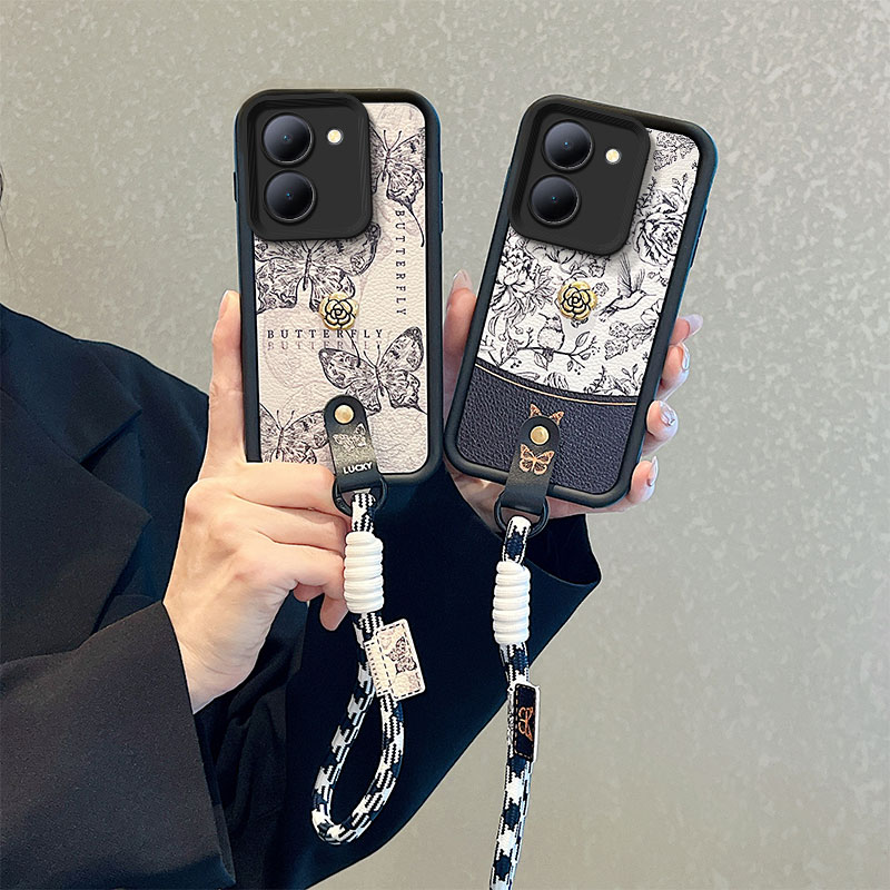 山茶花适用vivo Y27 5G手机壳立体卡通少女viviy36可爱秋冬新款y36国外版5g保护套viboy27小羊皮纹vlvo日韩潮