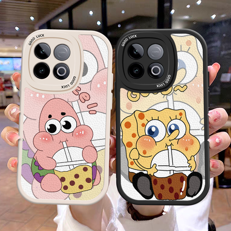 适用IQOOZ10Turbo手机壳z10x情侣iq海绵宝宝neo5全包iqneo7男z6/z7女防摔u3x卡通皮纹软边趣味可爱壳