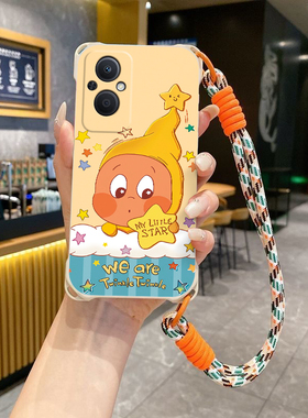 星星人适用OPPOReno7Lite斜跨手机壳Reno8Lite小众日韩高级Reno8Z卡通可爱少女Reno7Z5G硅胶时尚男女Reno7Li