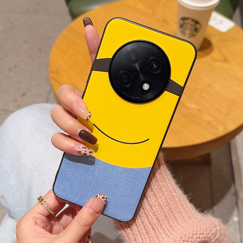 小黄人oppo皮纹手机壳可爱少女