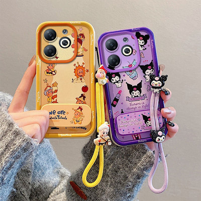 库洛米镜子支架适用ITEL P55 4G手机壳时尚可爱女ltel硅胶p55卡通手绳日韩全包边个性p55保护套星星人米奇