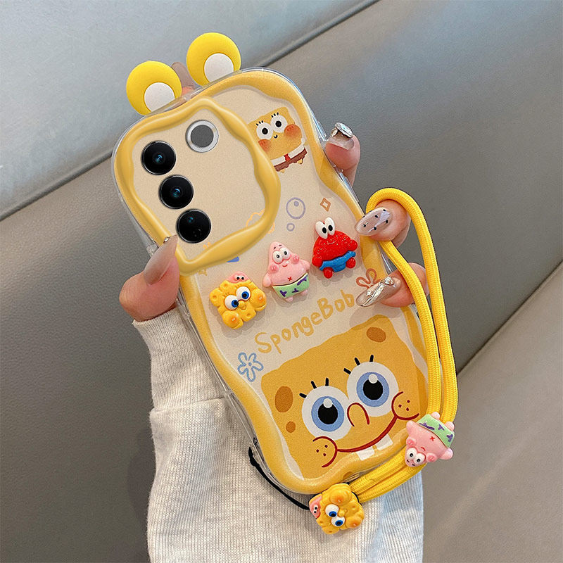 库洛米耳朵适用vivoV30Lite手机壳海绵宝宝v30lite派大星v3olite趣味可爱女vovo v30lite保护套v3olite卡通