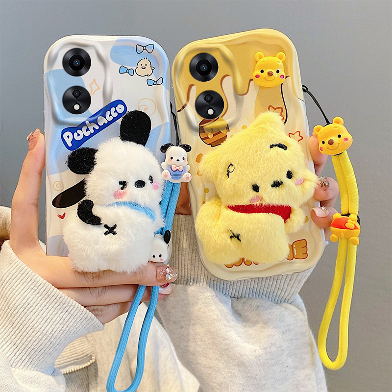 OPPOA38硅胶创意毛绒奶油壳