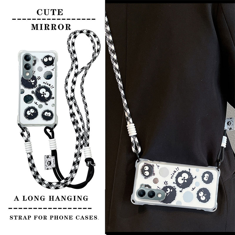 可爱煤球镜面男女卡通斜跨外壳