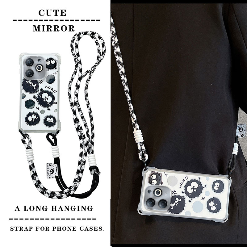 卡通可爱全包防摔手机壳斜跨挂绳