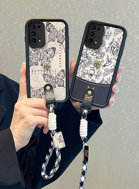 山茶花适用OPPO FindX3Lite手机壳立体卡通可爱女fimdx3lite秋冬小羊皮纹opop个性小众潮oppi保护套flnd手绳