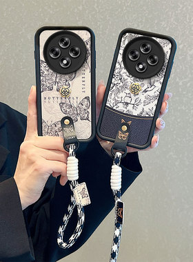 山茶花适用OPPO F27手机壳卡通可爱女opopf27秋冬新款reno12f小羊皮纹oppi f27保护套新款oopo remo12f个性潮