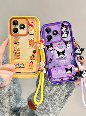 KT镜子支架适用realmeNote50手机壳日韩可爱女realme真我C51个性时尚男女realmeNote50卡通保护套realme真我