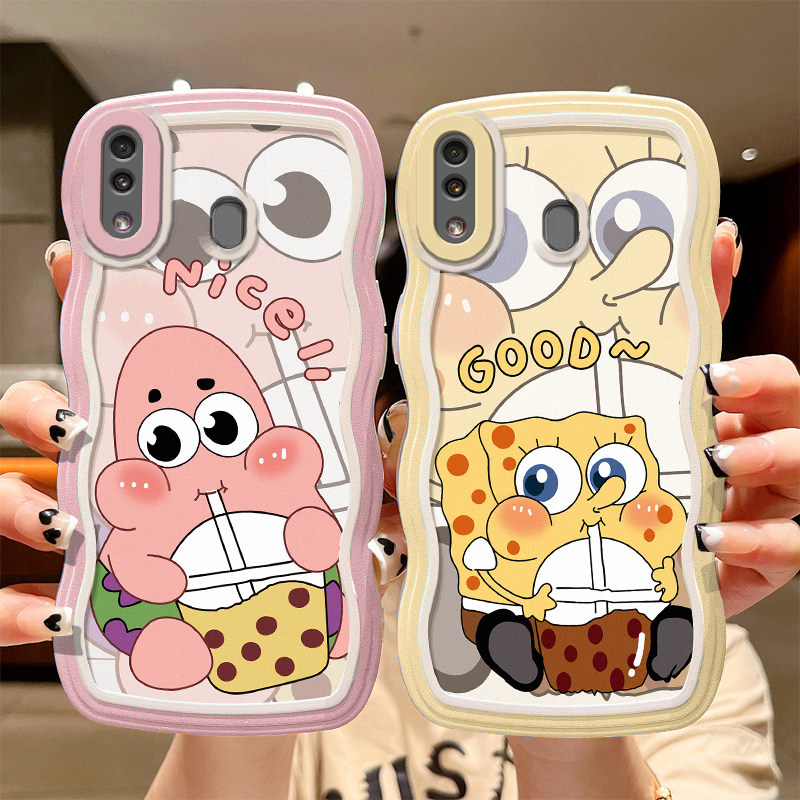 适用三星A30手机壳搞怪少女galaxy a20卡通海绵宝宝samsung a30保护套ins日韩学生sx a20硅胶高颜值a3o派大星