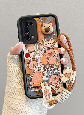 适用realme真我Narzo30Pro手机壳卡皮巴拉男女relame皮纹煤球narzo30pro卡通可爱女reamle保护套nrazo30pro潮