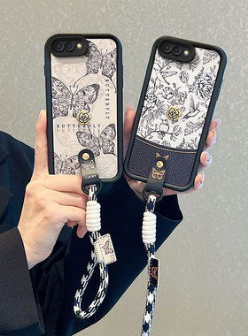 山茶花适用OPPO A3s手机壳oopoa3s卡通可爱少女oppi a5秋冬小羊皮纹opooa5个性潮女小众opop a5 4g保护套手绳