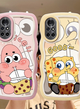 适用华为nova8pro手机壳可爱潮女ANG-AN00海绵宝宝nove8保护套BRQ-AN00时尚日韩nove8个性学生navo8卡通软壳