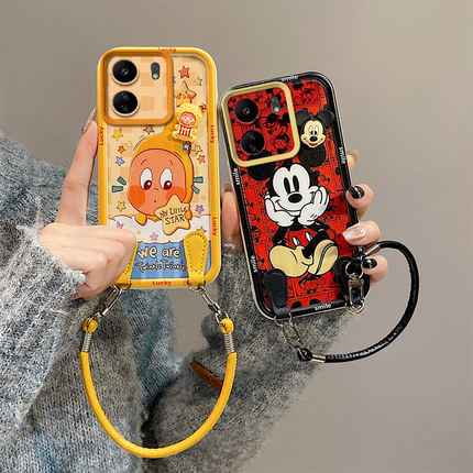 3D米奇库洛米适用小米POCO C65手机壳卡通可爱手绳红米13C 4G少女潮流潮女ins保护壳