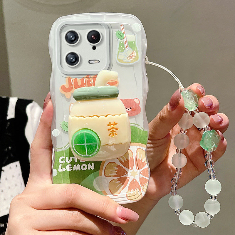适用小米13手机壳简约可爱少女xiaomi 13pro日韩搞怪手链ml13直屏保护套ins风学生卡通。米十三软壳手链小清