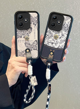 山茶花适用传音INFINIX hot30i手机壳卡通可爱女h0t30i创意皮纹hot3oi秋冬小羊皮hot30l潮女时尚hot30i保护套