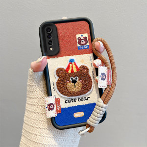 适用三星A50手机壳刺绣皮纹Galaxy a50s男女情侣卡通samsung a50s保护套新款可爱女sx a5o个性时尚3星a50s潮