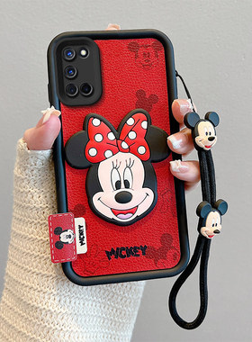 适用OPPO A52手机壳卡通可爱少女opopa52皮纹公仔米奇0ppoa52保护套新款oppi a52个性搞怪男女ooppa52米妮潮