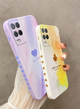 RealmeV13直边小图案软壳。reaimev13手机壳少女生真我v13卡通新款rmx3041保护套可爱心realmiv13全包边潮男