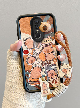 适用OPPOF11手机壳卡皮巴拉男女opopf11皮纹煤球情侣oppif11卡通可爱女0ppof11保护套新款oopp f11个性日韩潮