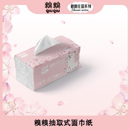 糗糗庄园抽纸面巾纸4层加厚112抽/包（1箱*20包）