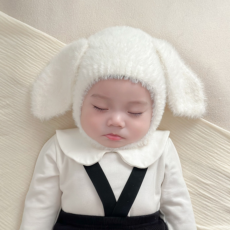 洋气毛绒兔耳朵可爱宝宝帽子秋冬款加厚保暖男女婴幼儿针织护耳帽,童装/婴儿装/亲子装,帽子,淘宝优惠券,粉丝福利购,淘宝优惠卷