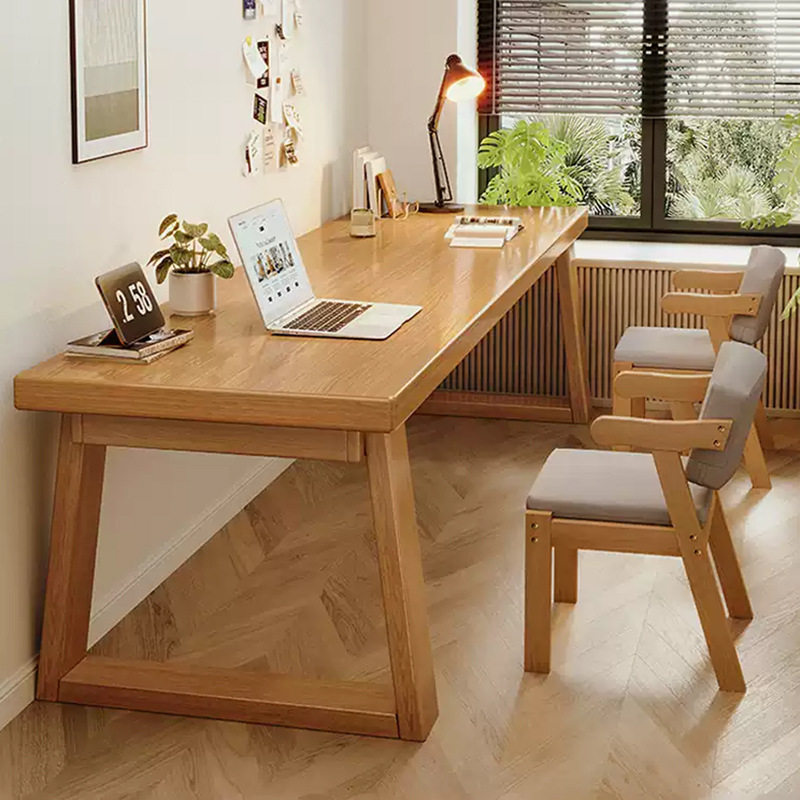 双人书桌学生家用电脑桌实木腿学习桌子简易办公桌长条桌大工作台,收纳整理,书桌收纳置物架,淘宝优惠券,粉丝福利购,淘宝优惠卷