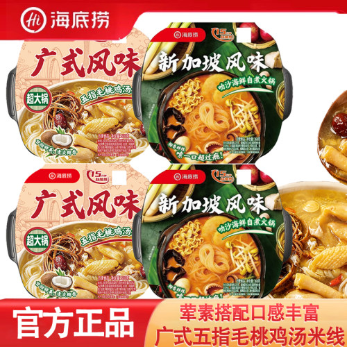 海底捞五指毛桃鸡汤米线广式风味自热火锅不开火方便速食懒人夜宵