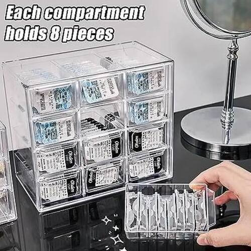 Daily Contact Lens Case Storage Box 12 Grids Large Capacity