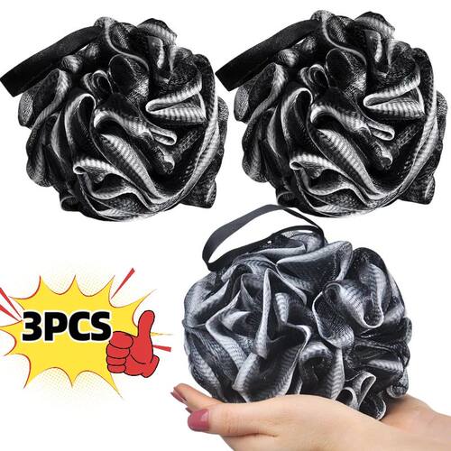 3-Pack Extra-Large Exfoliating Bath Balls, Soft and Durable,