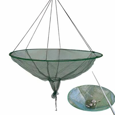 100/80CM Large Round Folding Drop Fishing Net Shrimp Catcher