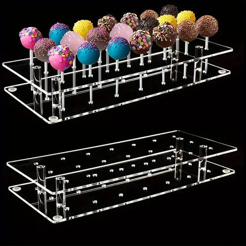 1pc Cake Pop Holder With 21 Holes Lollipop Racks Clear Acryl