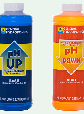 General Hydroponics pH Up Down水肥植物营养液PH调节上升下降