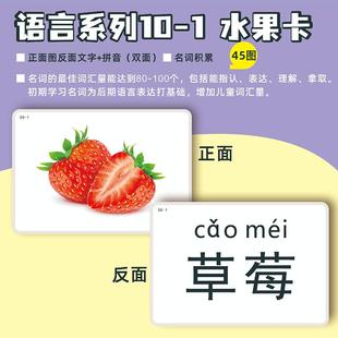 语言理解表达名词水果卡自闭症发育迟缓儿童益智早教教具训练闪卡