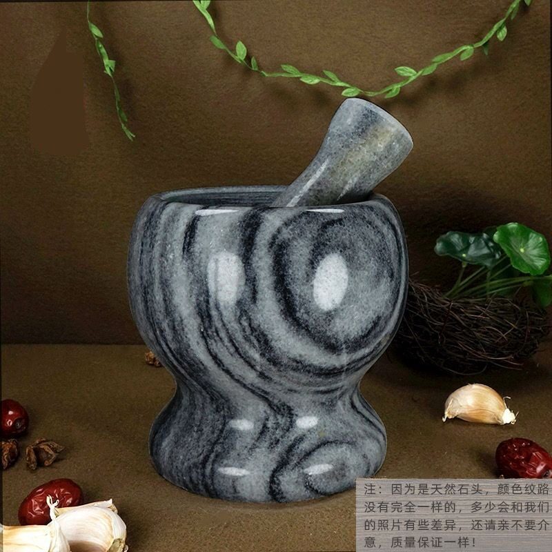 热销大理石石头捣蒜器石臼家用蒜泥器大蒜蒜蓉压捣碎罐蒜臼子店家