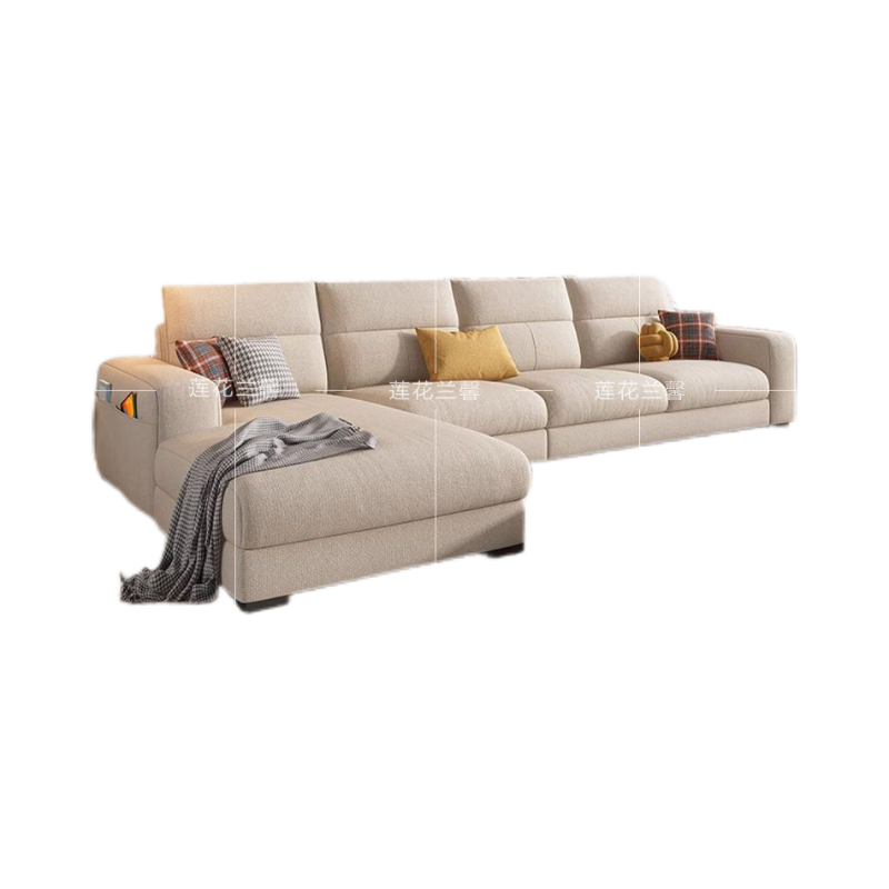 莲花兰馨布艺沙发客厅现代简约可拆洗乳胶贵妃沙发小户型组合新款
