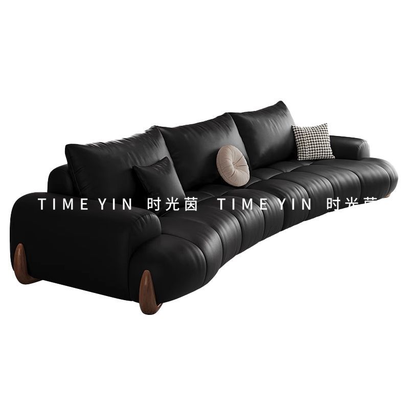 时光茵复古风油蜡真皮沙发小户型意式极简客厅牛皮直排皮艺沙发