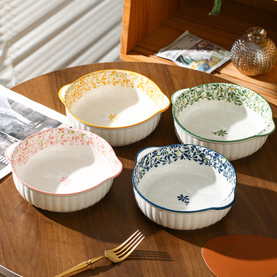 高义夫四季繁花双耳烤碗沙拉碗