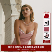 宋雨琦同款 NanaJacqueline吊带连衣裙仿珍珠钻链生日小礼服裙