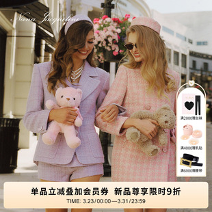 翻领编织千金外套上衣短裤 女春新款 小香风 套装 NanaJacqueline时尚