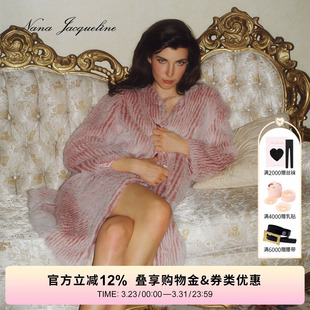 外套 型复古千金气质长款 NanaJacqueline圆领环保皮草女新款 宽松版