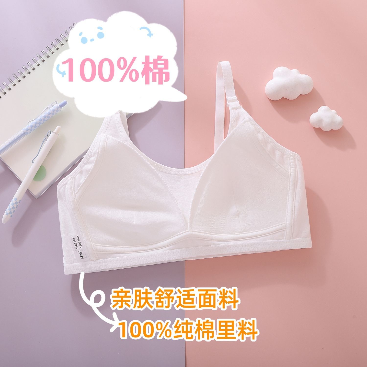 高中大中学生内衣纯棉无