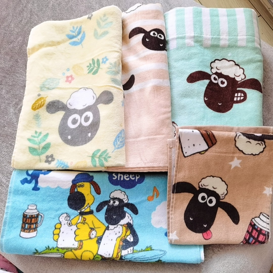 日单小羊肖恩合集纯棉亲肤可爱毛巾浴巾方巾丑萌男女通用宝宝成人,居家布艺,浴巾,淘宝优惠券,粉丝福利购,淘宝优惠卷