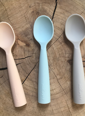 美国miniware宝宝餐具硅胶软勺子儿童学吃饭训练勺婴幼儿辅食勺子