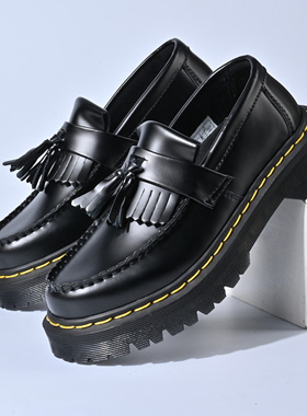 【乐福流苏】圆头时尚低帮黑色皮鞋复古学院风学生一脚蹬公主鞋女