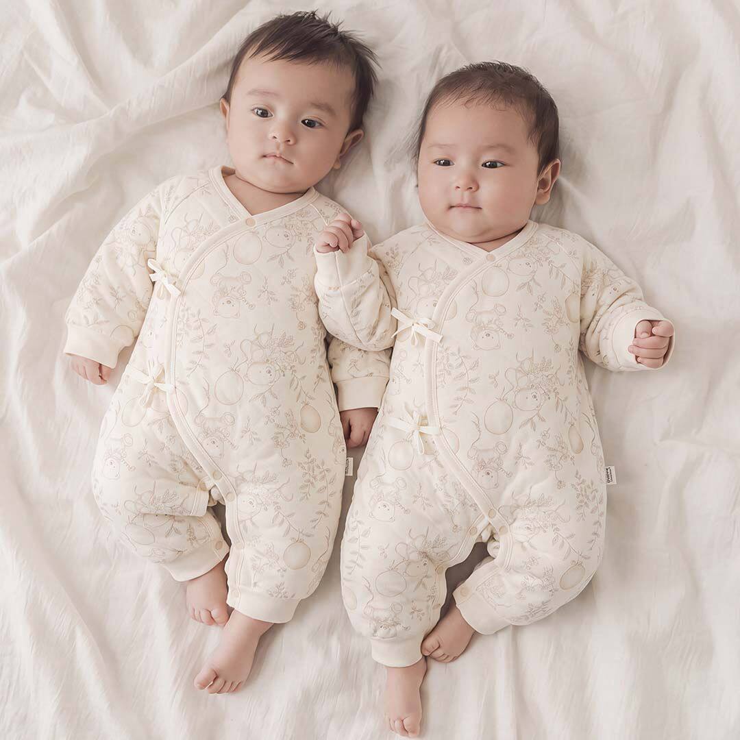 婴幼儿秋冬季蝴蝶衣80克夹棉睡衣婴儿加厚纯棉连体衣宝宝哈衣斜襟