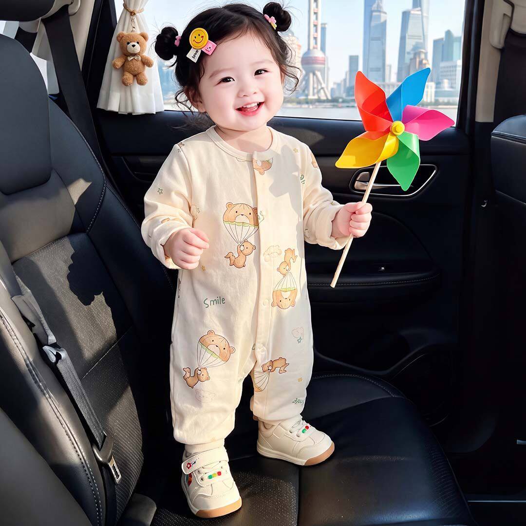 婴儿衣服春秋冬全棉爬服哈衣新生儿纯棉a类连体衣四季睡衣超萌
